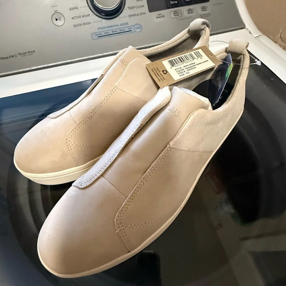 TOMS Light Tan Suede Slip-Ons‎